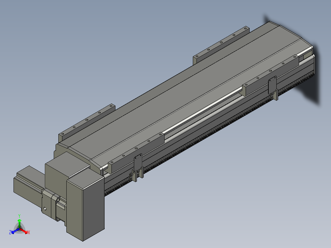 直线模组LHB21-L40-S550-RD设计图纸正等轴测图