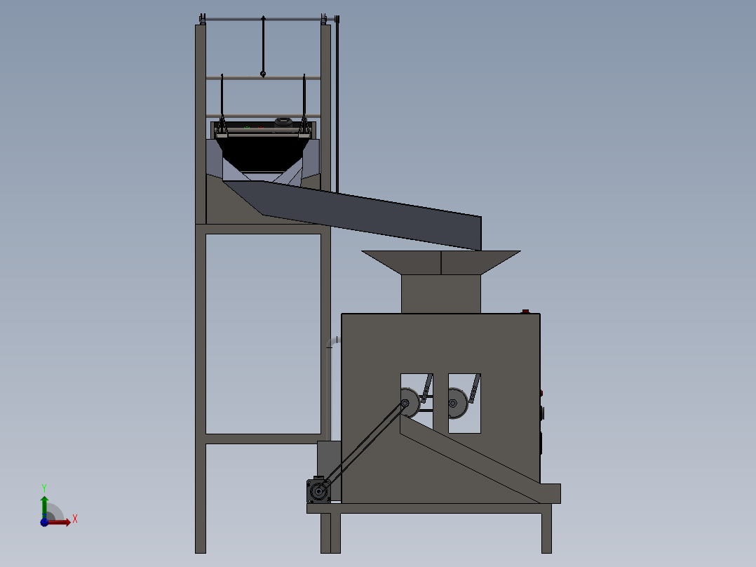 auto egg peeler自动鸡蛋去皮机3D数模图纸 Solidworks设计前视图