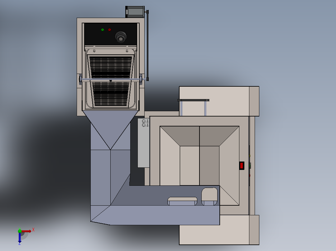 auto egg peeler自动鸡蛋去皮机3D数模图纸 Solidworks设计俯视图