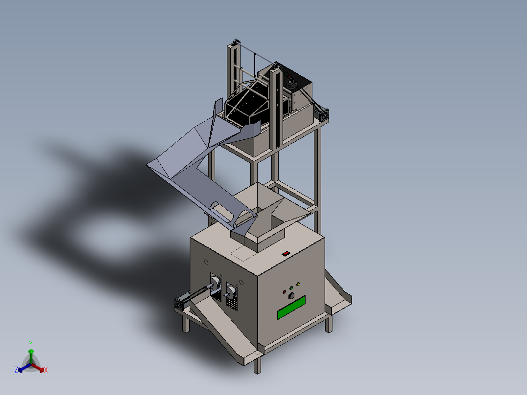 auto egg peeler自动鸡蛋去皮机3D数模图纸 Solidworks设计正等轴测图