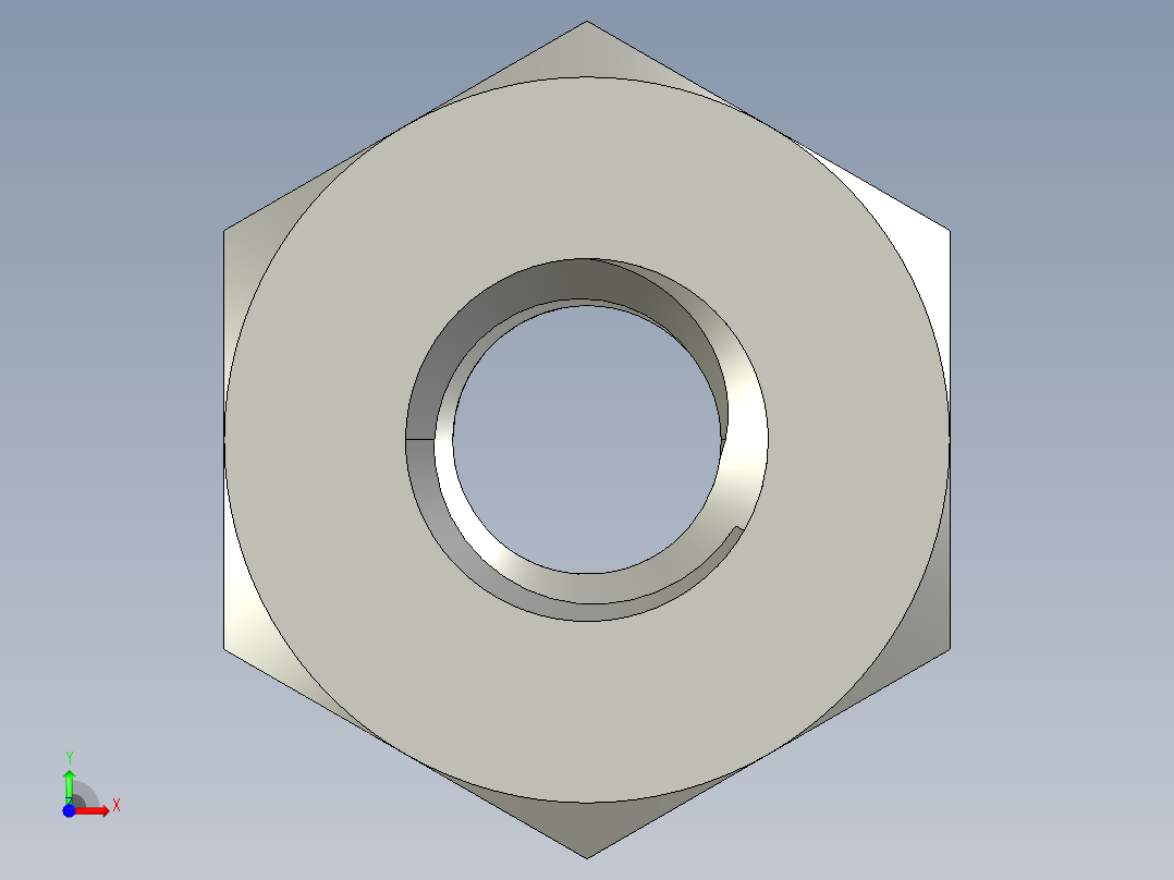 M2-M2 x 0.4mm Thread HEX NUT.STEP前视图