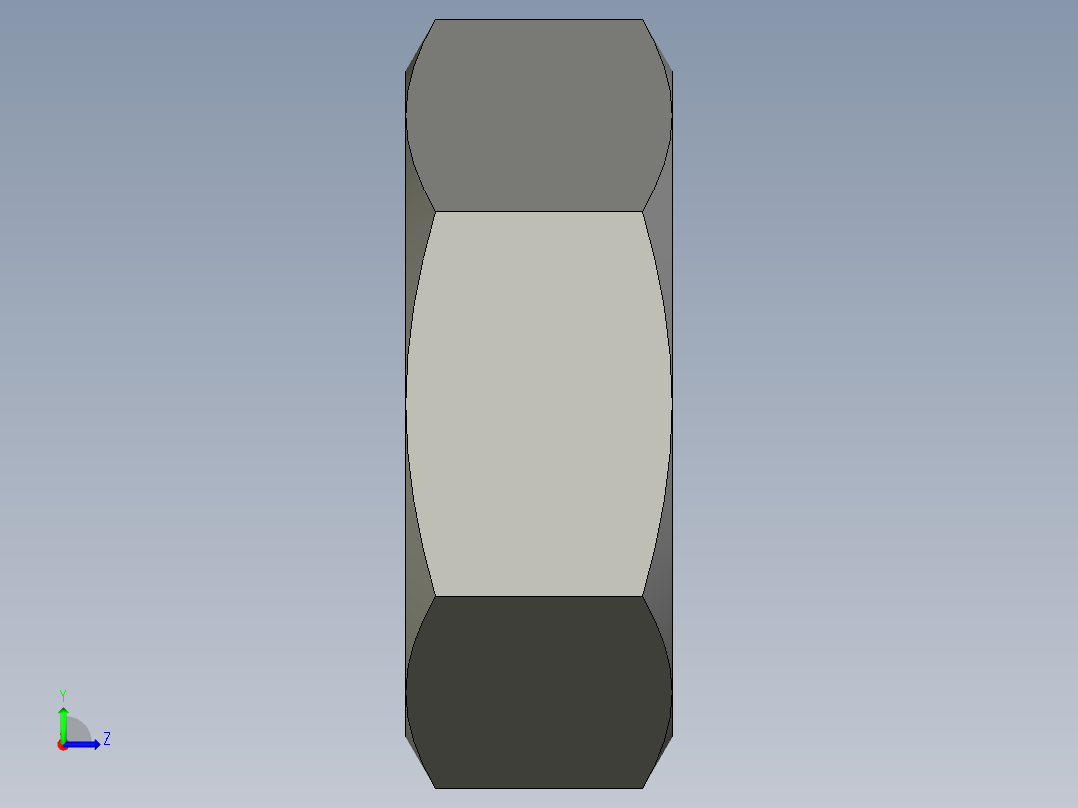 M2-M2 x 0.4mm Thread HEX NUT.STEP左视图