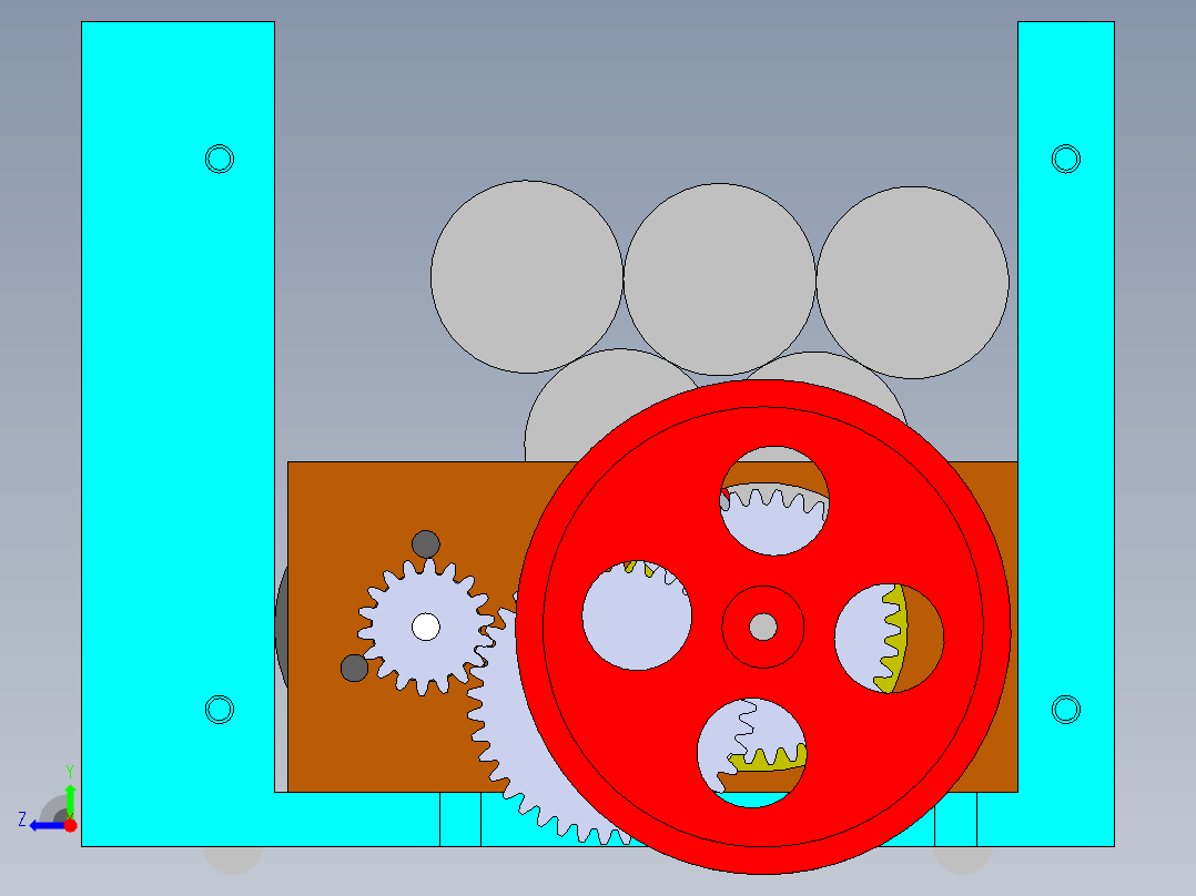 足球机器人（三维+课设+程序+二维+电路图）右视图