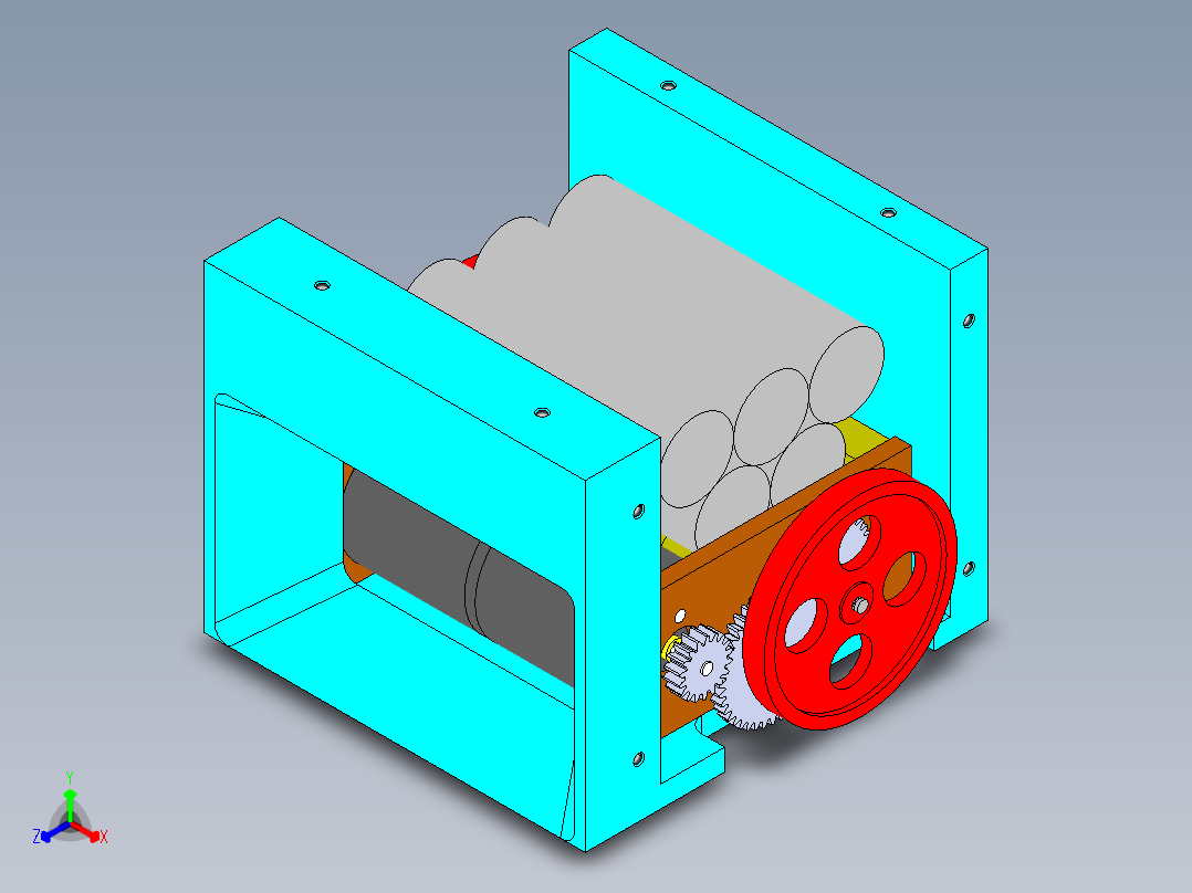 足球机器人（三维+课设+程序+二维+电路图）正等轴测图