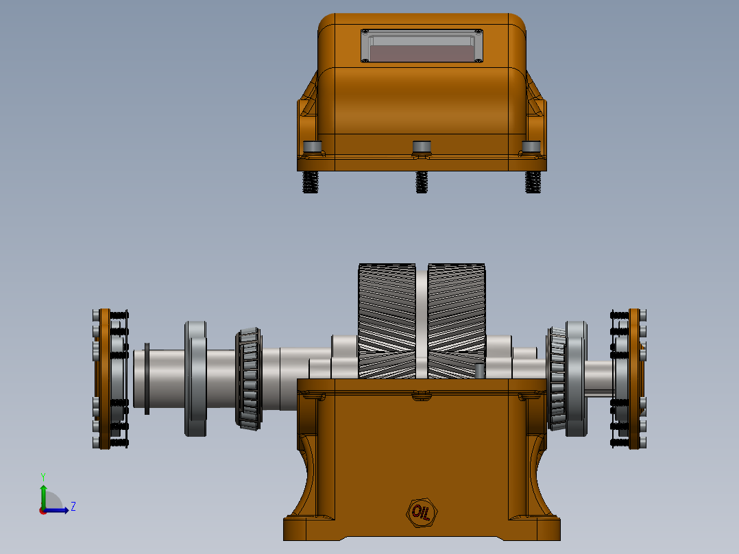 86二级斜齿圆柱齿轮减速器SW设计左视图