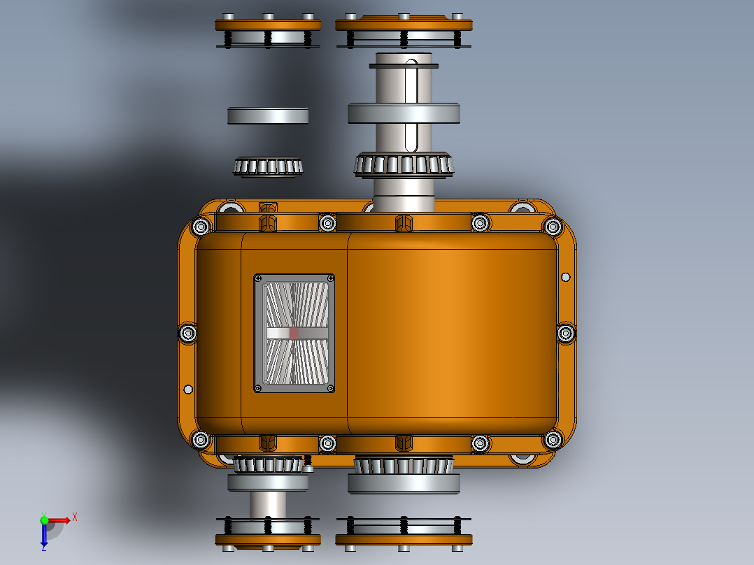 86二级斜齿圆柱齿轮减速器SW设计俯视图