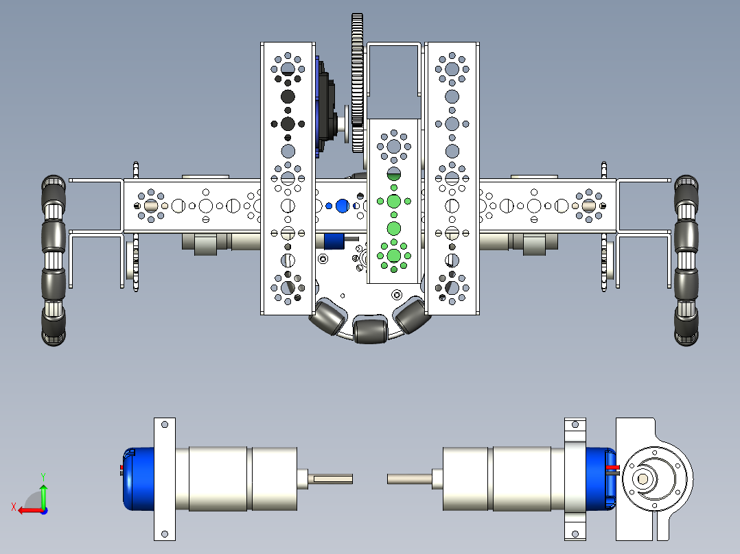 Mr Grabby 2019全向轮机器人车底盘后视图