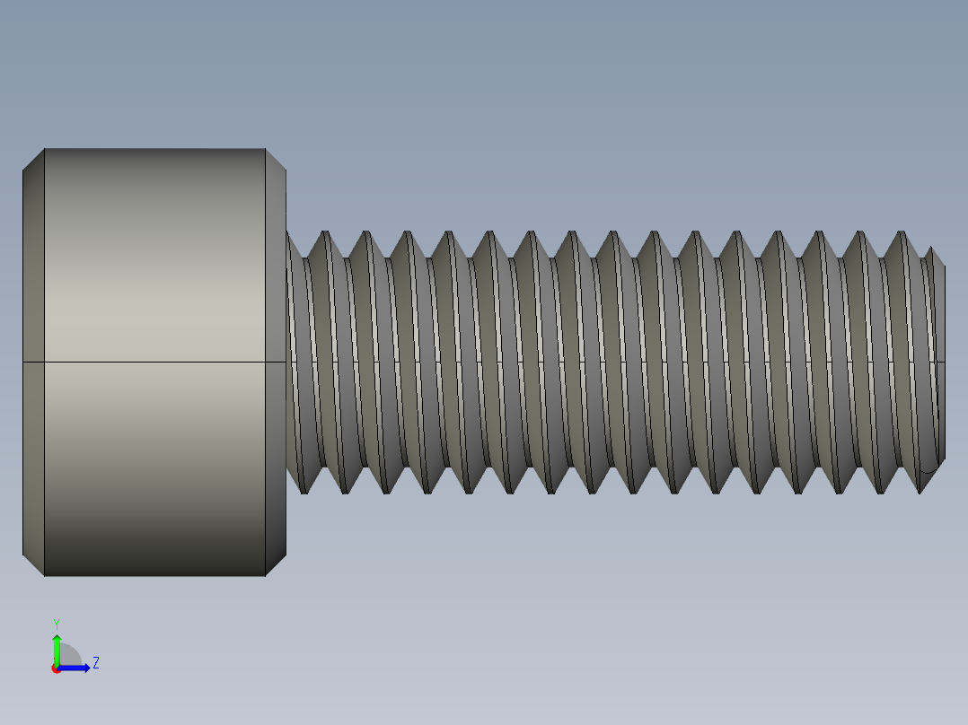 M8 x 1.25mm Thread 20mm LONG SOCKET HEAD CAP SCREW.STEP左视图