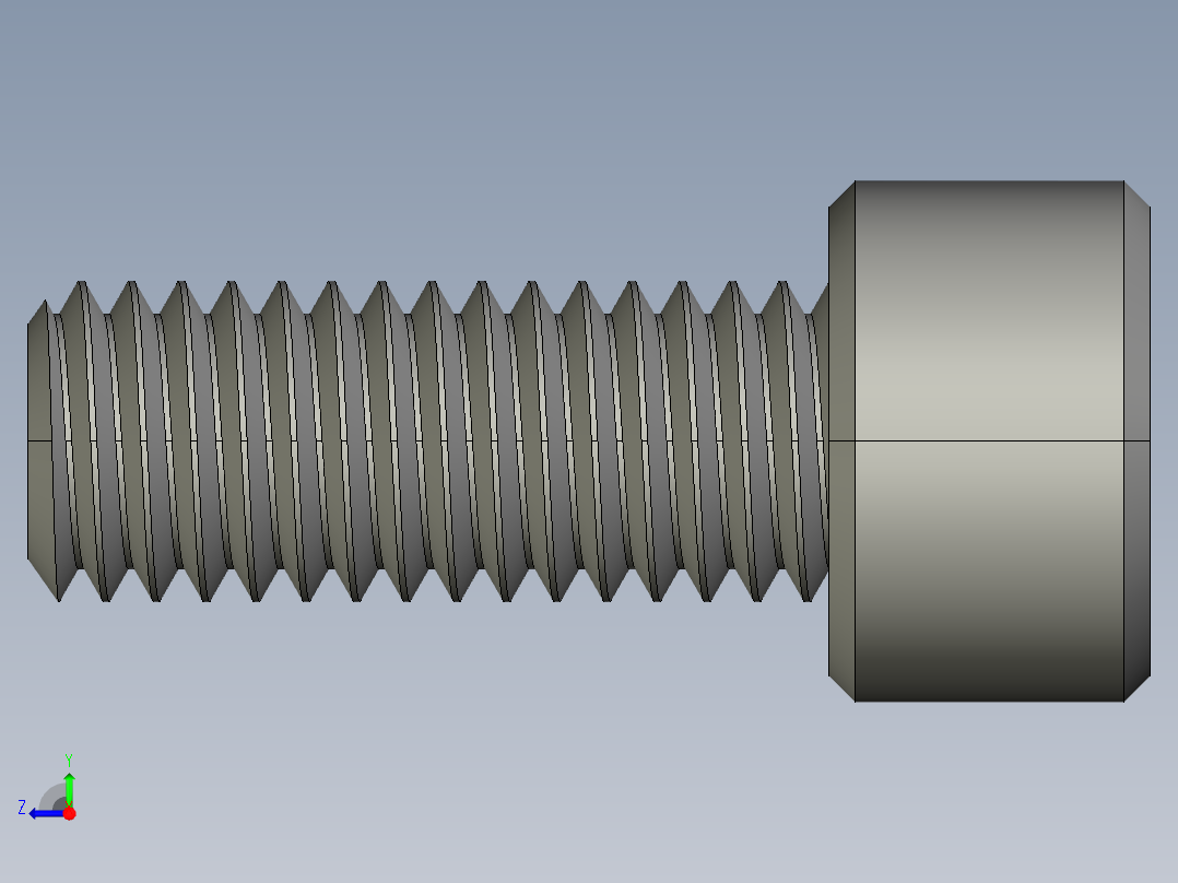 M8 x 1.25mm Thread 20mm LONG SOCKET HEAD CAP SCREW.STEP右视图