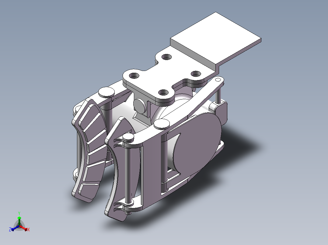 转向架制动器3d图纸 刹车制动夹钳SW设计图纸 刹车片制动器3d模型正等轴测图