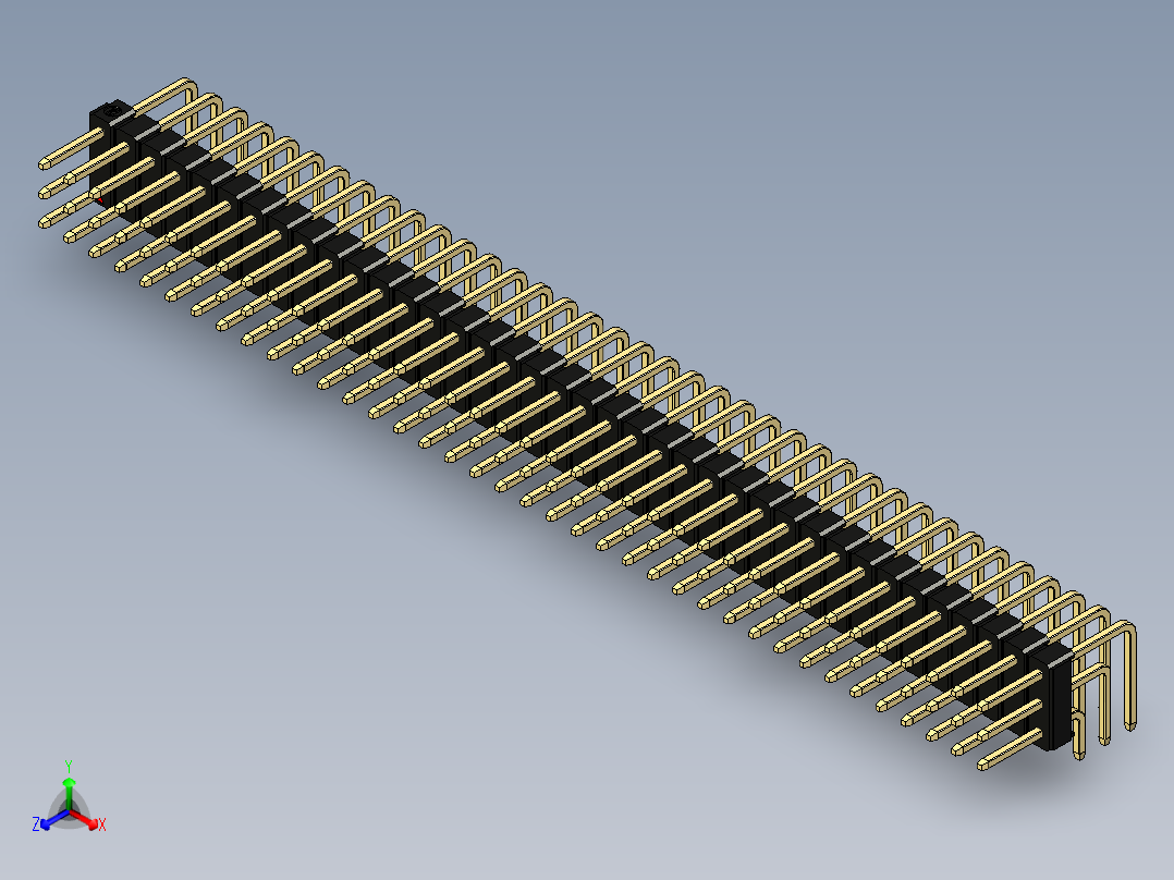 彩色公排针 100mil 2.54mm 系列-DS1022_black_3x38p_100mil_TypeD_rev1.0