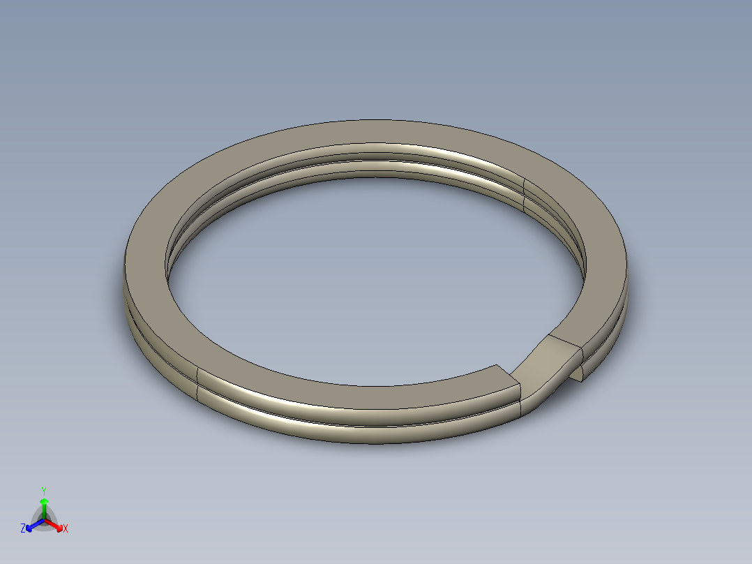 钥匙圈-开口戒指正等轴测图