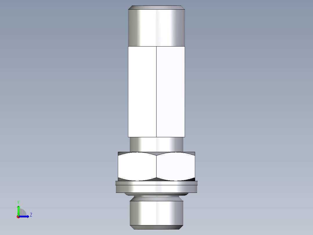 卡套式工业通用硬管接头EO_Adjustable_locknut_run_tee_LEE08LROMDCF左视图
