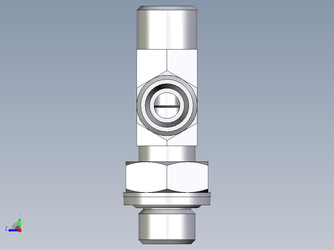 卡套式工业通用硬管接头EO_Adjustable_locknut_run_tee_LEE08LROMDCF右视图