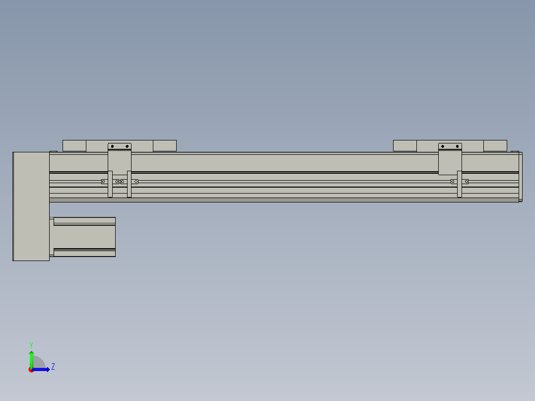 直线模组WG-LHC12-S450-D设计图纸左视图