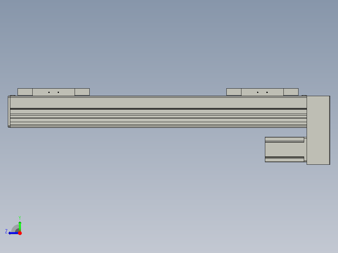 直线模组WG-LHC12-S450-D设计图纸右视图