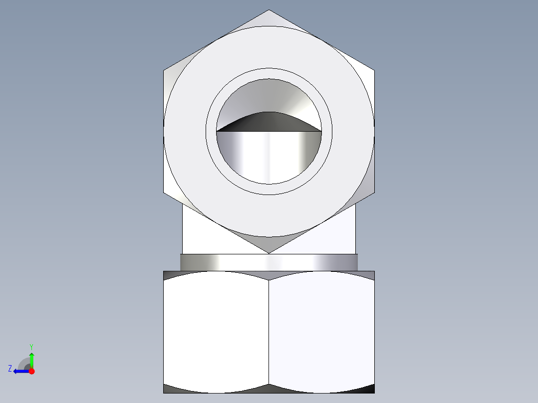 卡套式工业通用硬管接头EO_Union_elbow_W30ZSCF右视图