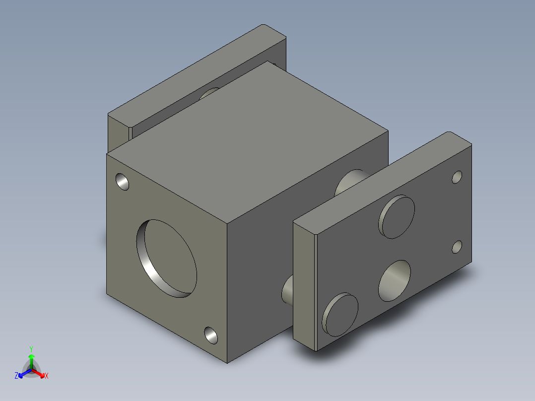 普通气爪PH06-10正等轴测图