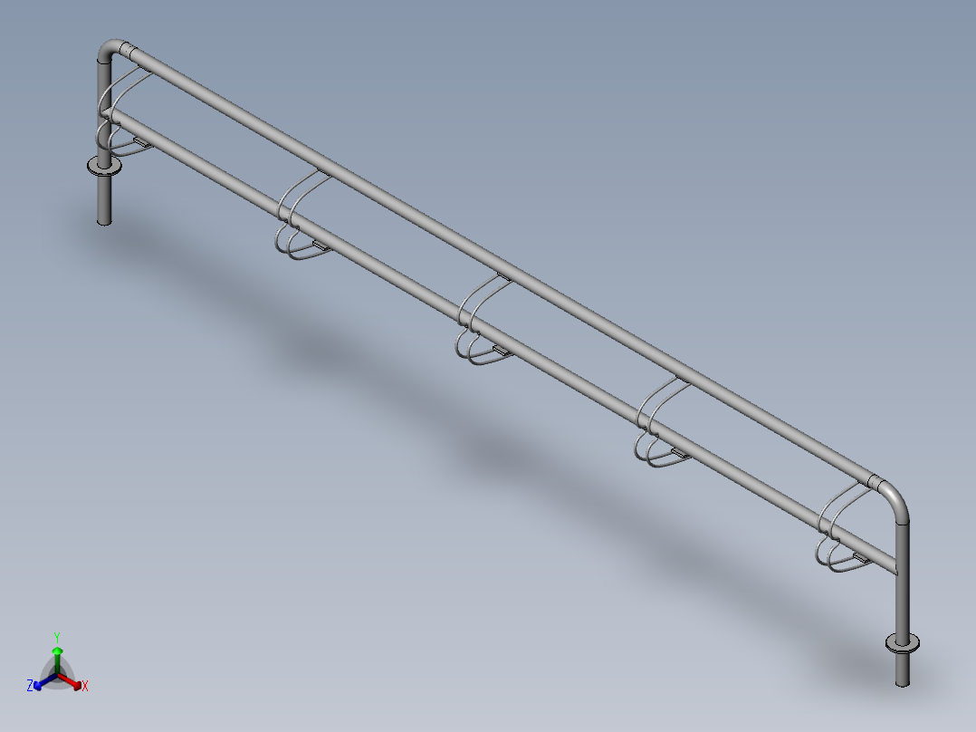 自行车存放架正等轴测图