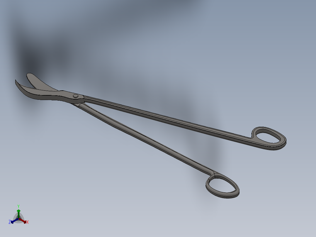 手术剪刀正等轴测图