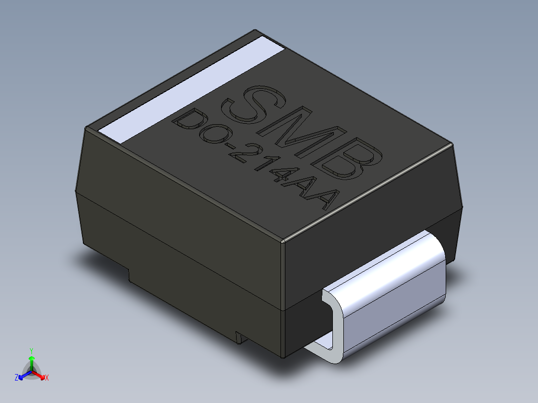 元器件3D封装SMB (DO-214AA)34正等轴测图