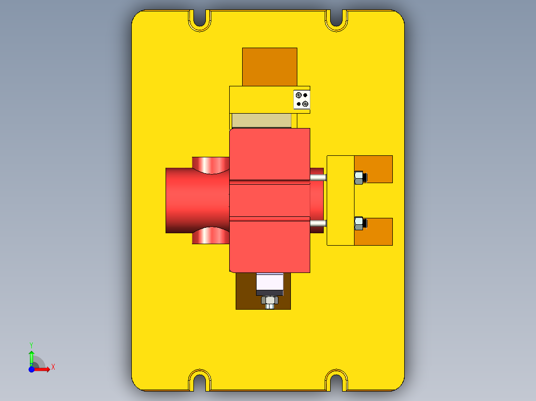 支架铣底面夹具 (1)前视图