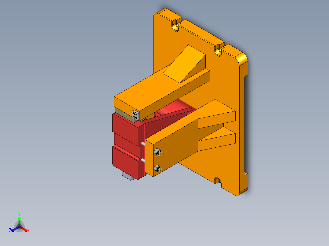 支架铣底面夹具 (1)正等轴测图
