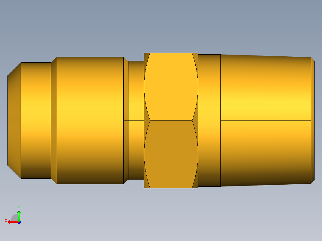 扩口式工业通用硬管接头Male Connector 48F-10-8后视图