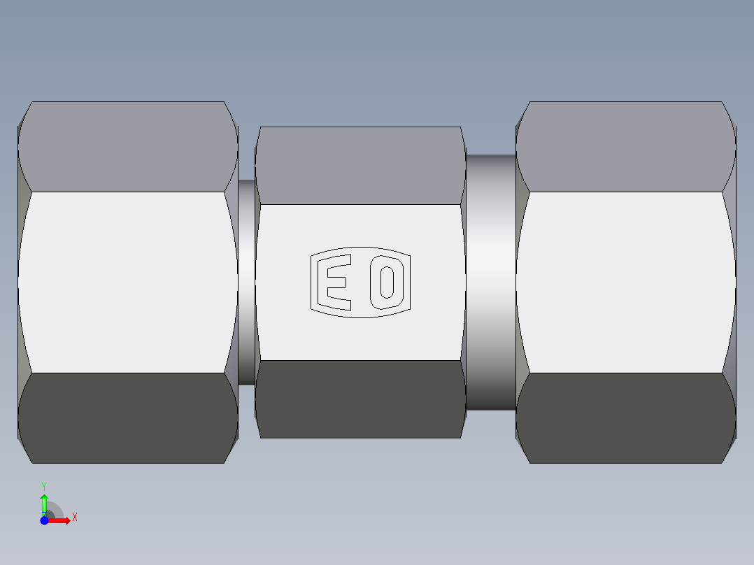 卡套式工业通用硬管接头EO_Distance_piece_adapter_DA12ZL71前视图