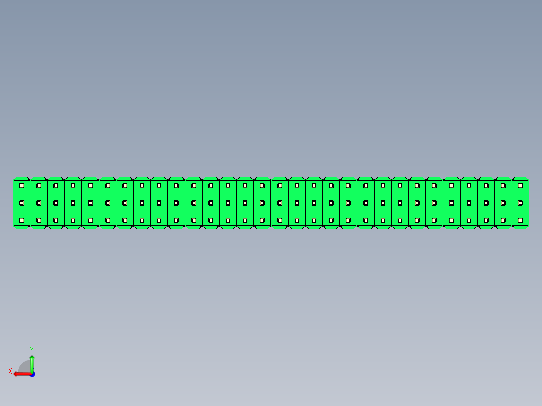 彩色公头100mil（2.54mm）系列-DS1021_green_3x30p_100mil_Type19_rev1.0后视图