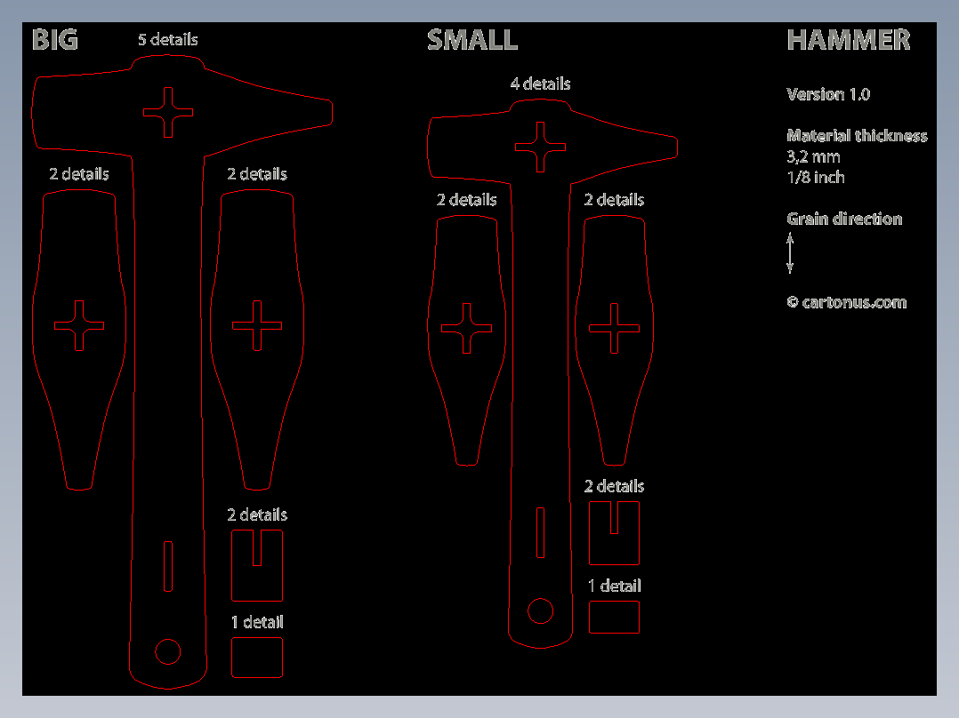激光下料拼图锤子AutoCAD