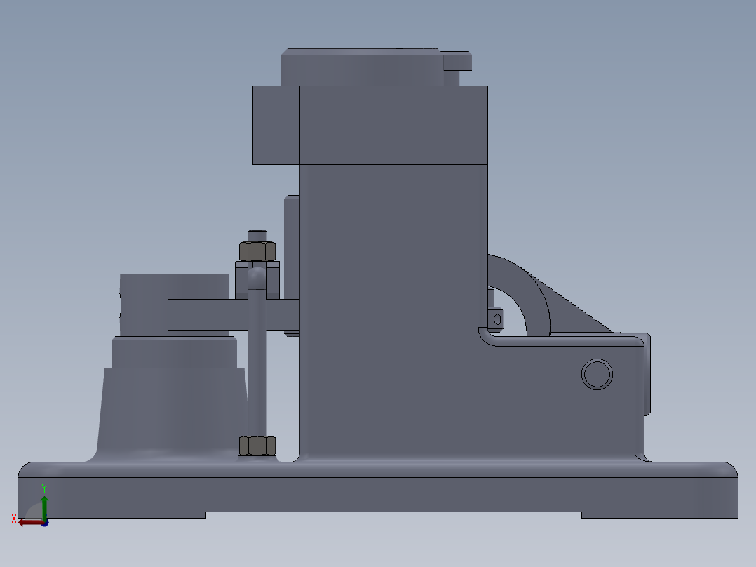 推动架钻扩32孔三维夹具【含三维SolidWorks】后视图