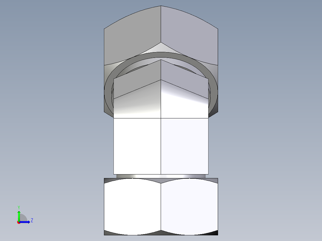 卡套式工业通用硬管接头EO_Swivel_nut_45_deg_elbow_EV38ZS71左视图
