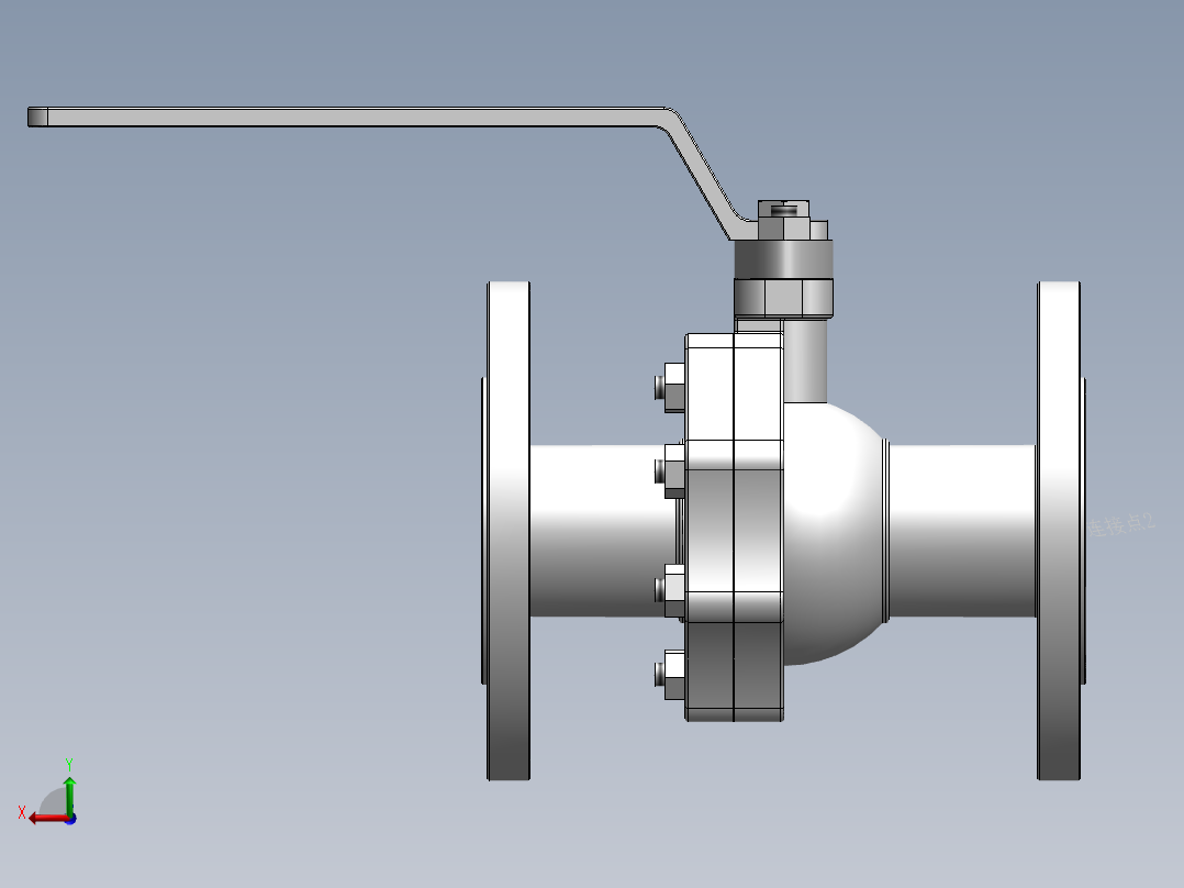 法兰球阀-316 DN15-DN200后视图