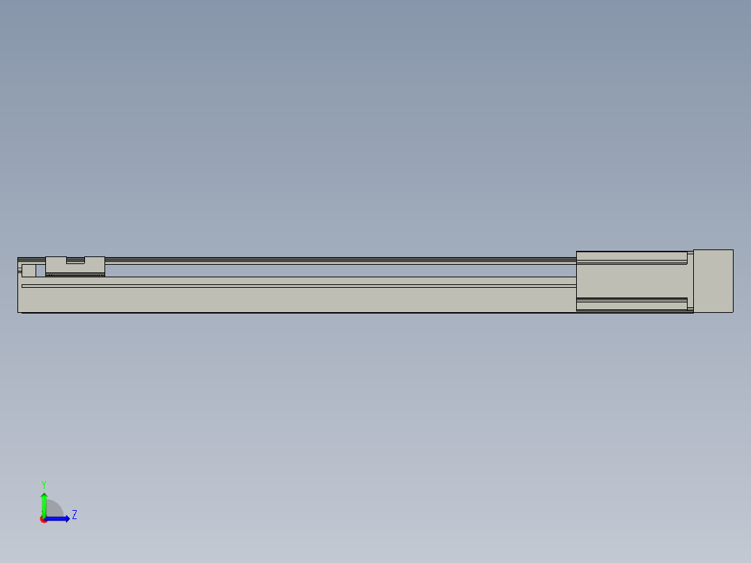 直线模组LHA6-S550-R-200W(16丝杆)设计图纸左视图
