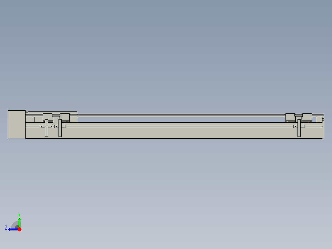 直线模组LHA6-S550-R-200W(16丝杆)设计图纸右视图