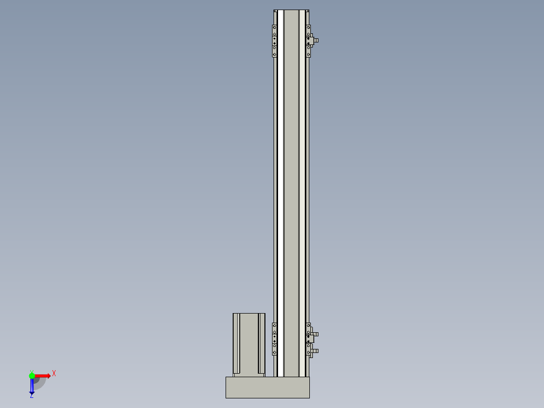 直线模组LHA6-S550-R-200W(16丝杆)设计图纸俯视图