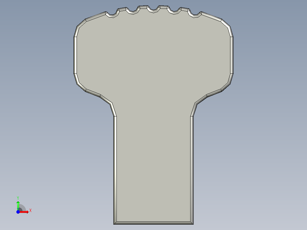 取手(鋁合金)(B)AL-3D多系列多零件图纸模型前视图