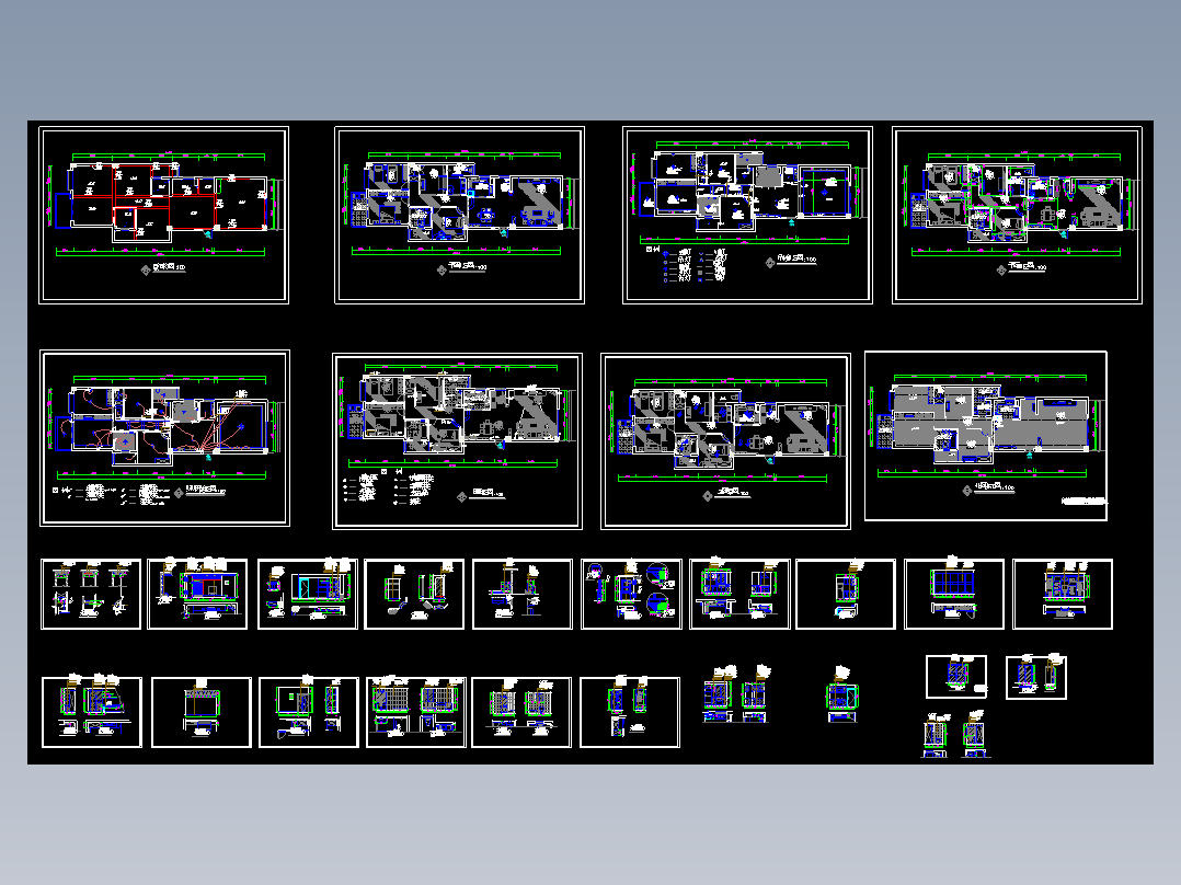 套房平立面照明布置图