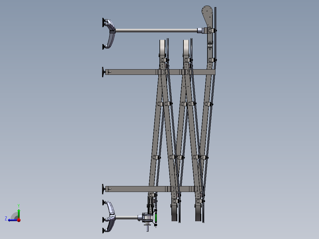 回旋提升式柔性链输送机sw16可编辑右视图