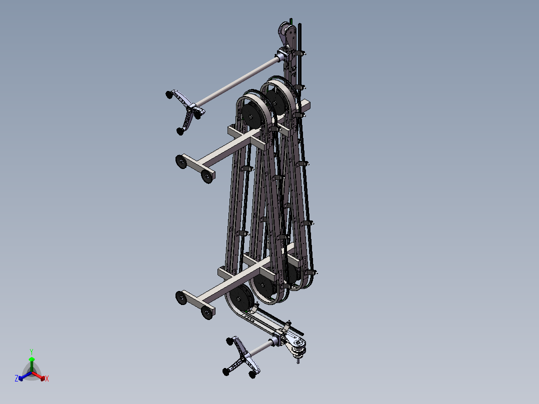 回旋提升式柔性链输送机sw16可编辑正等轴测图