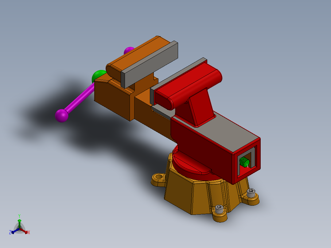 台钳 (62)正等轴测图