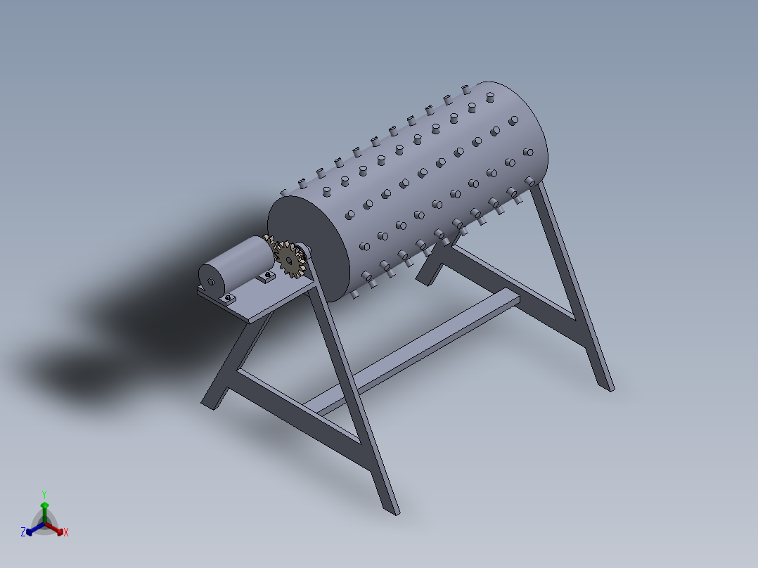 水泥球磨机正等轴测图