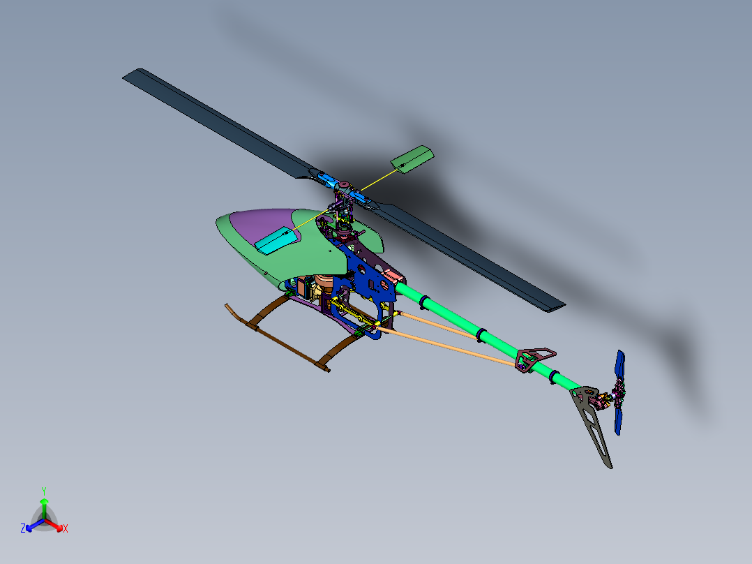 RC专业仿真航模飞机正等轴测图