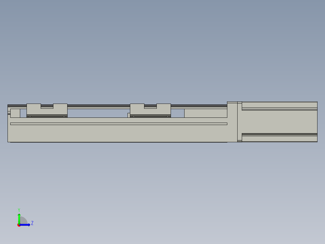 直线模组LHA6-S150-M-200W(16丝杆)设计图纸左视图