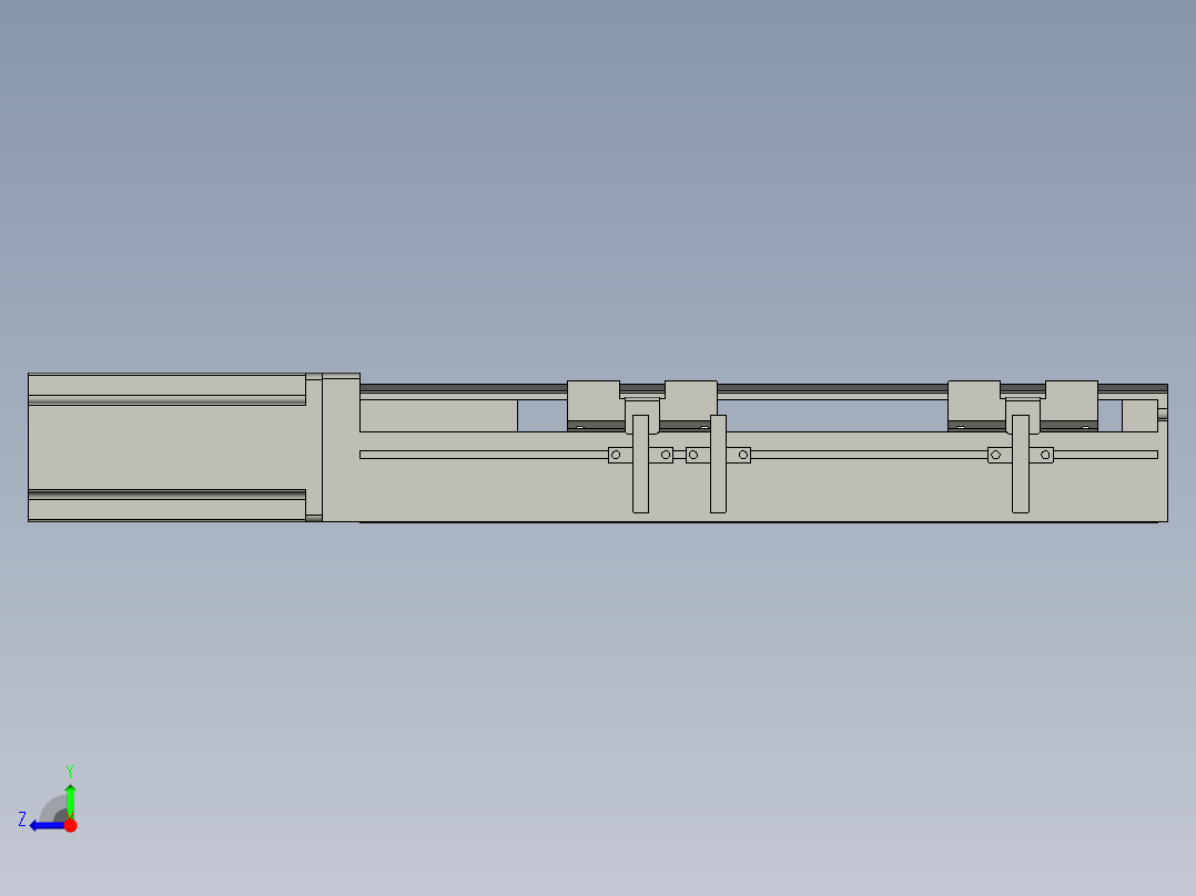 直线模组LHA6-S150-M-200W(16丝杆)设计图纸右视图