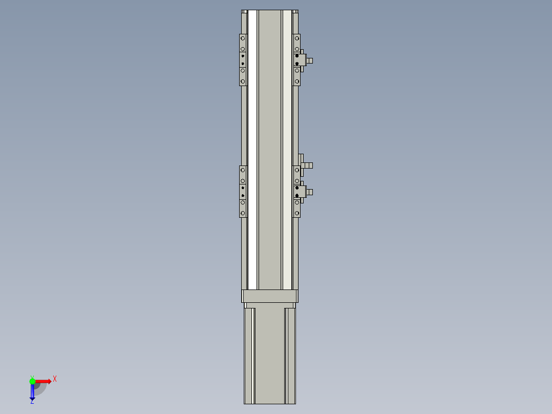 直线模组LHA6-S150-M-200W(16丝杆)设计图纸俯视图