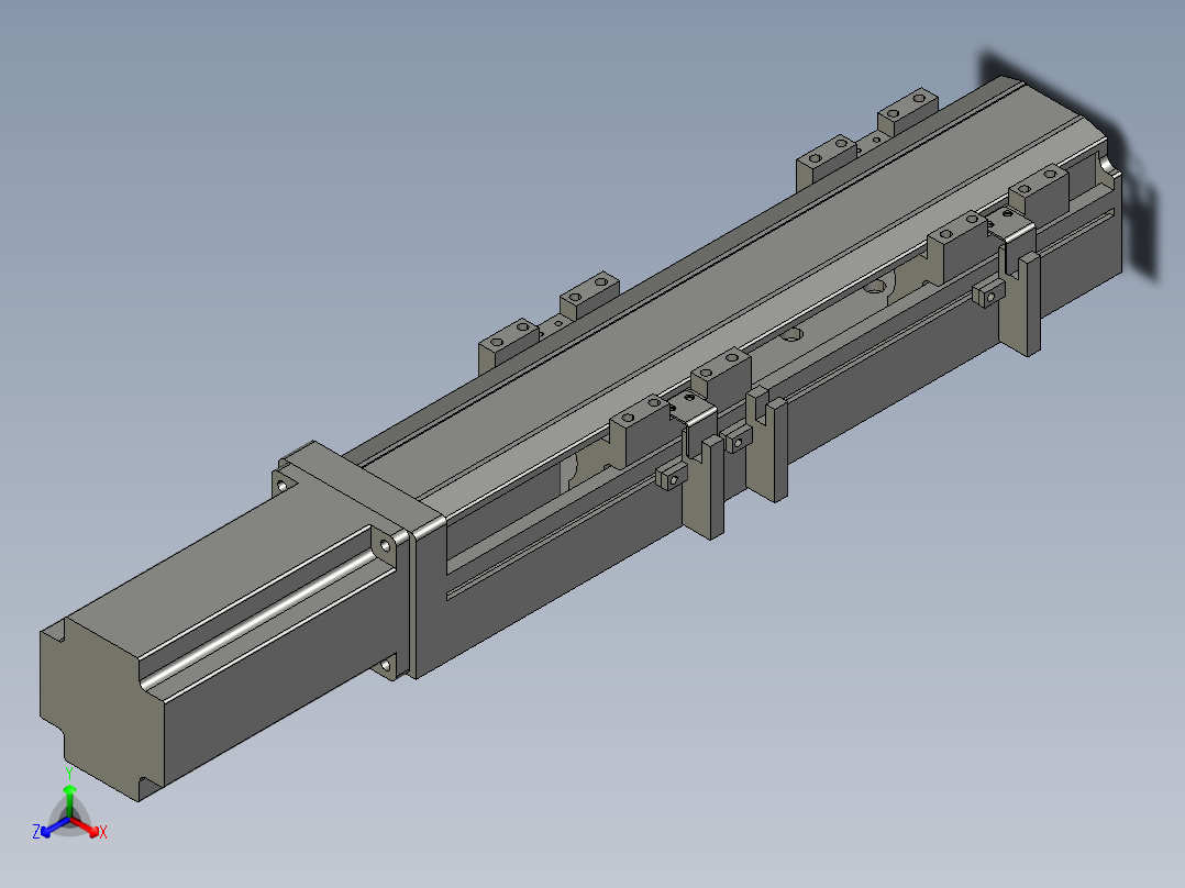 直线模组LHA6-S150-M-200W(16丝杆)设计图纸正等轴测图