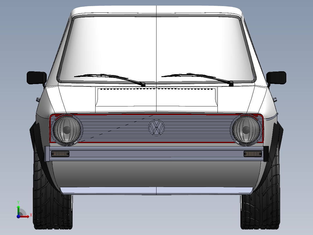 高尔夫 Mk1 车身外壳--sw前视图