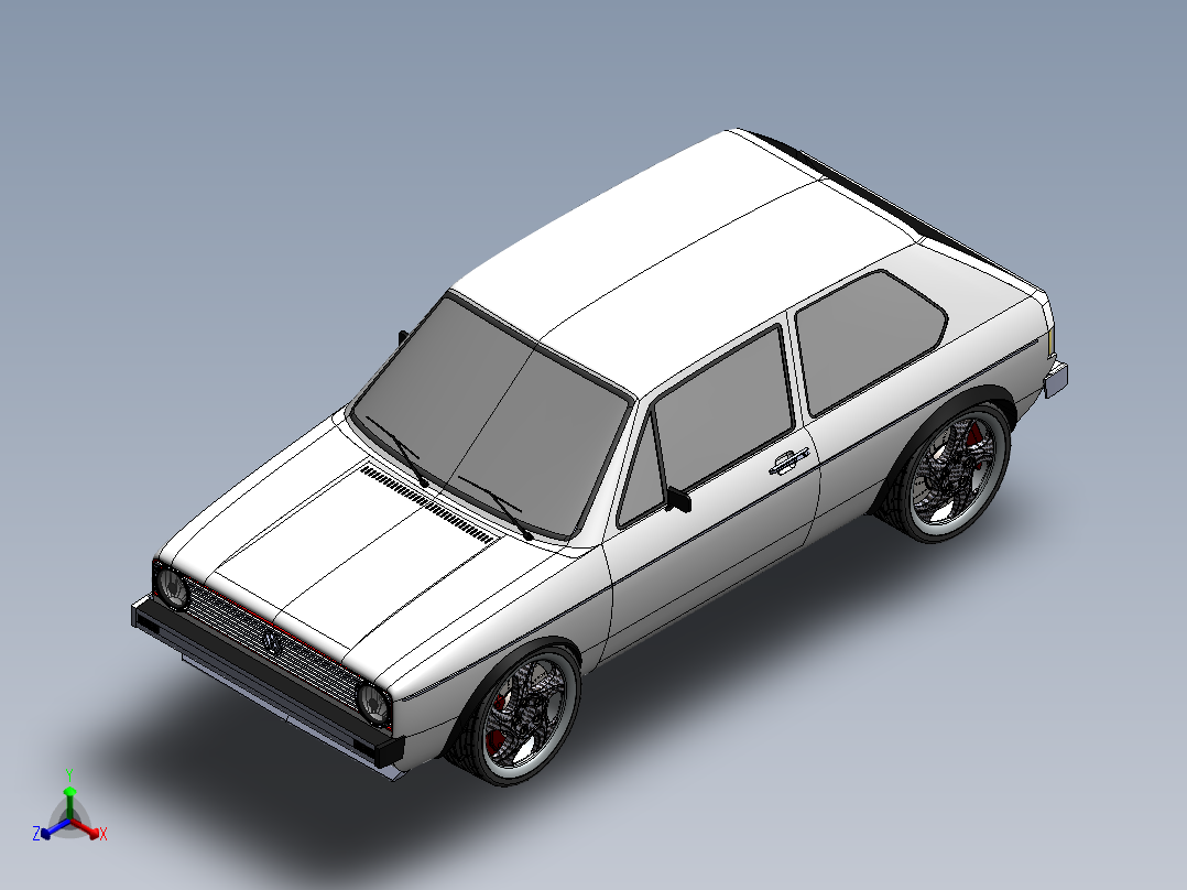 高尔夫 Mk1 车身外壳--sw正等轴测图